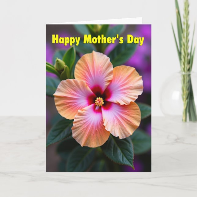 Striped Blooms Warmest Wishes Card (Front)