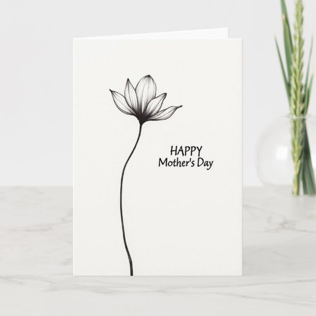 Striped Blossom Mothers Card (Front)