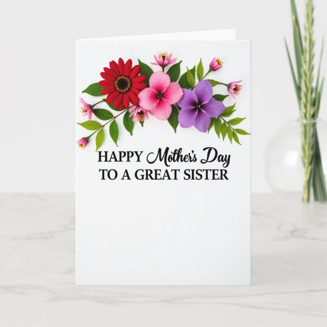 Striped Blossom Sisters Day Card (Front)