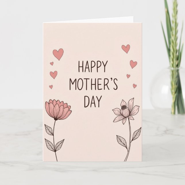 Striped Blossom Thank You Card (Front)