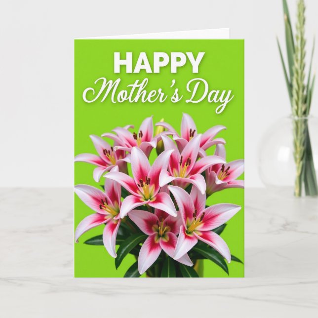 Striped Blossom Thanks Card (Front)