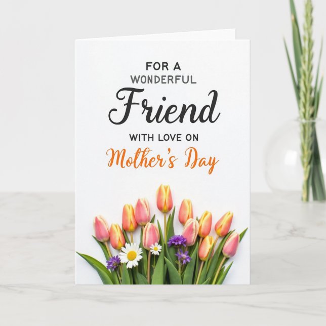 Striped Blossoms Message Card (Front)