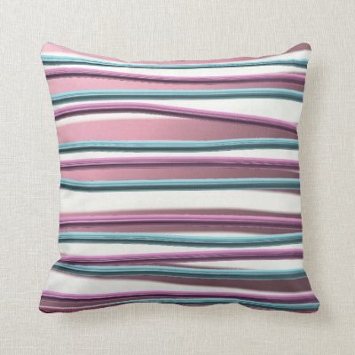 Striped Blue and Pinks Pillow