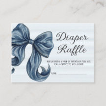 Striped Blue Bow Diaper Raffle