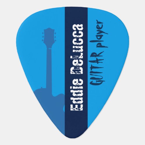 striped blue create your own  guitar pick
