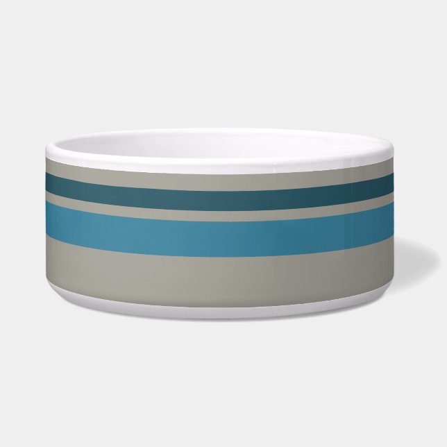 Striped blue gray bowl (Front)