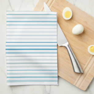 Striped Blue & Gray Coastal Farmhouse Style Kitchen Towel
