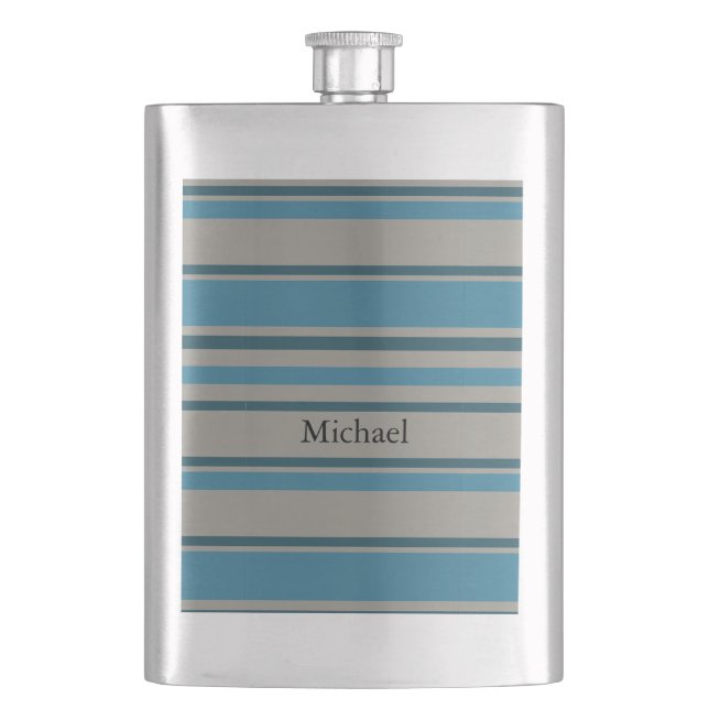 Striped blue gray flask (Front)