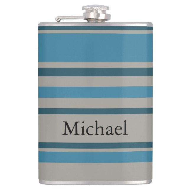 Striped blue gray flask (Front)