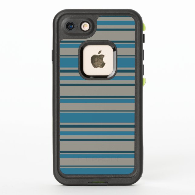 Striped blue gray LifeProof iPhone case (Back)
