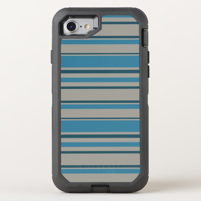 Striped blue gray otterbox iPhone case (Back)