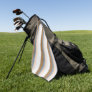 Striped Blue Grey Gray Gold Beige Brown Tan Golf Towel