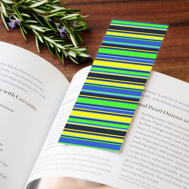 Striped Blue, Lime, & Yellow Bookmarks (Book)