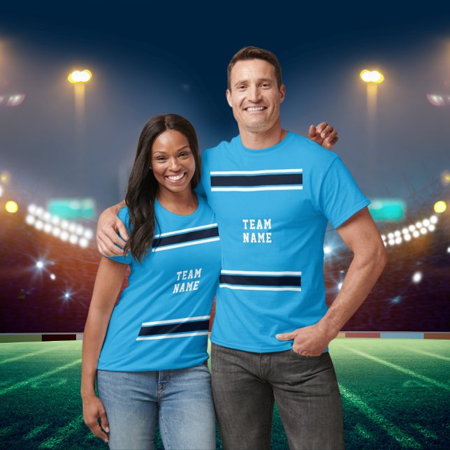 Striped Blue Sports Jersey Team Name Unisex T-Shirt (Striped Blue Sports Jersey Team Name Unisex T-Shirt)