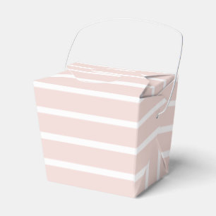 Striped blush pink white horizontal stripes chic favor boxes