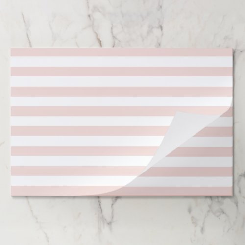 Striped blush pink white stripes chic placemats