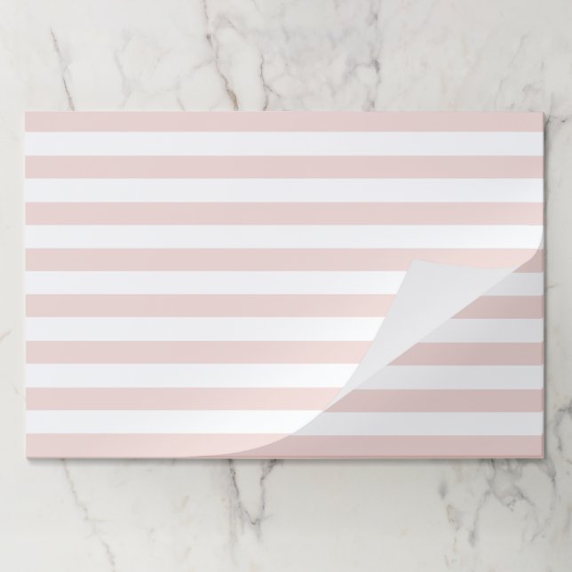 Striped blush pink white stripes chic placemats (Folded)