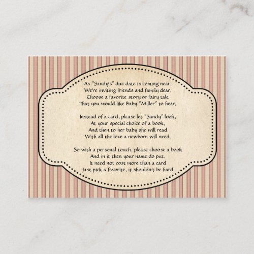 Striped Book Insert Business Card Templates