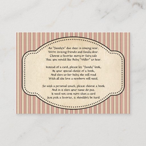 Customizable Striped Book Insert Business Card Templates