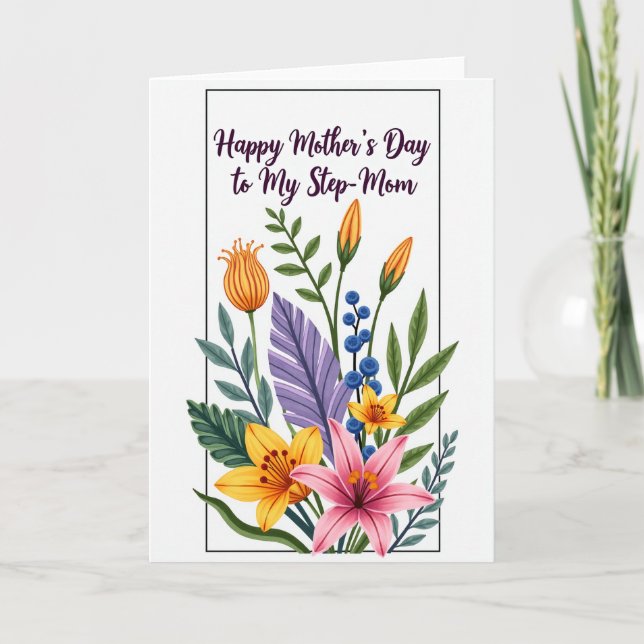 Striped Botanical Affection Card (Front)