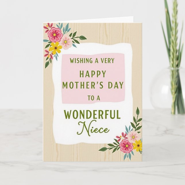 Striped Botanical Celebration Card (Front)