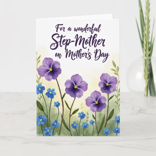 Striped Botanical Family Love Card (Front)