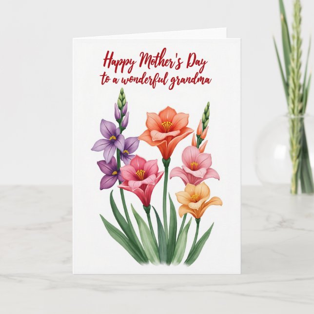 Striped Botanical Greeting Card (Front)