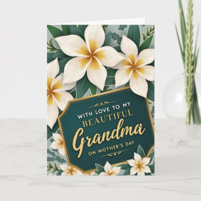 Striped Botanical Love Card (Front)