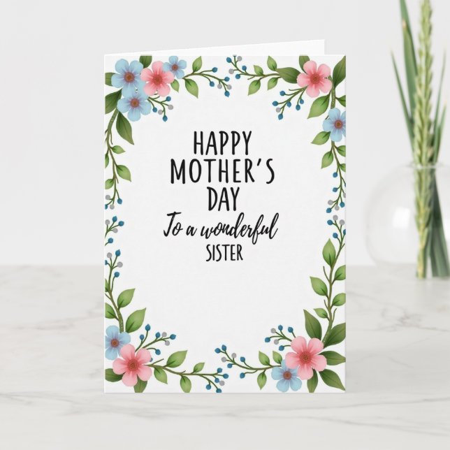 Striped Botanical Message Card (Front)