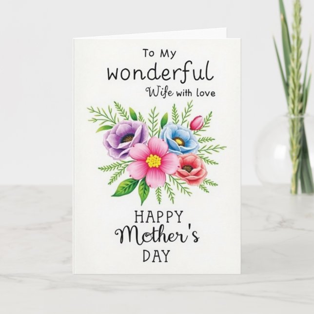 Striped Bouquet Celebration Card (Front)