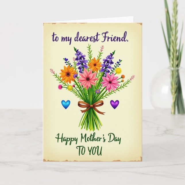 Striped Bouquet Greeting Card (Front)