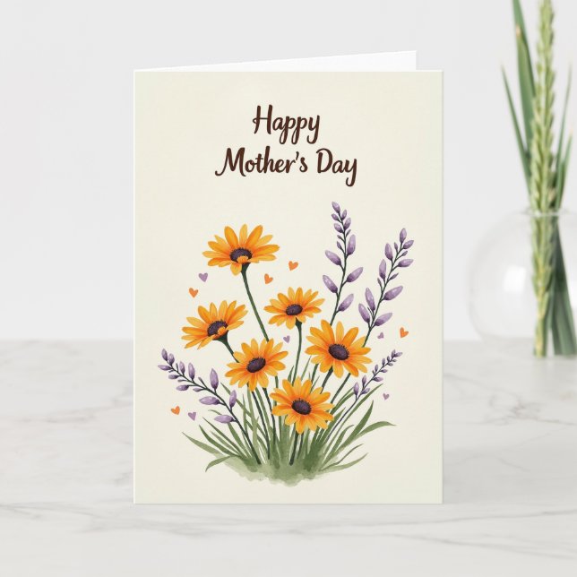 Striped Bouquet Happy Day Card (Front)