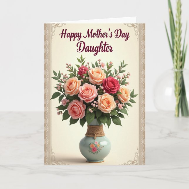 Striped Bouquet Message Card (Front)