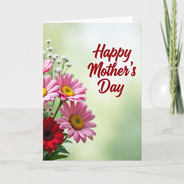 Striped Bouquet Mothers Day Card (Front)