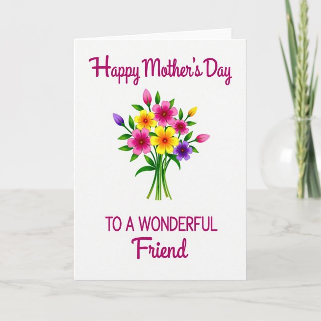 Striped Bouquet Thanks Card (Front)