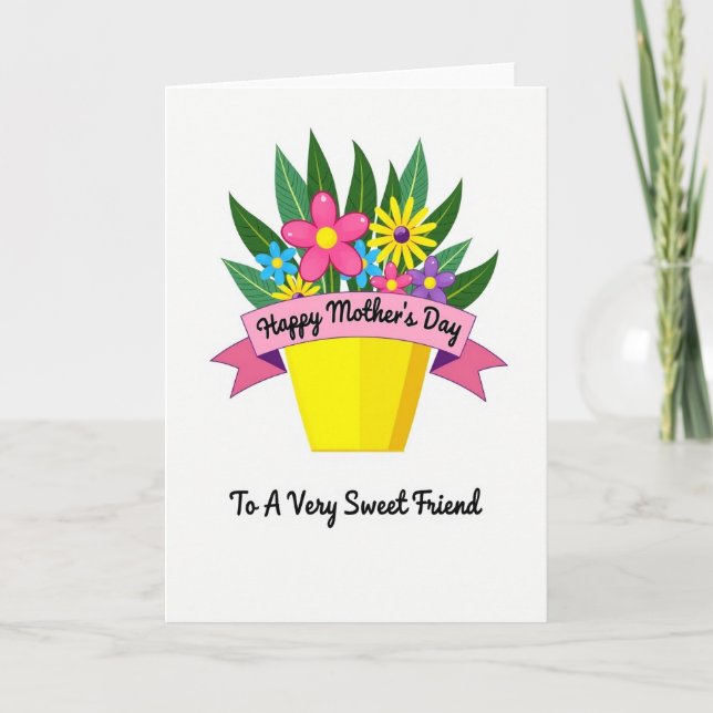 Striped Bouquet Wish Card (Front)