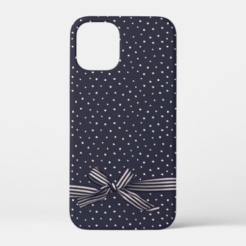 striped bow on polka dot iPhone 12 mini case