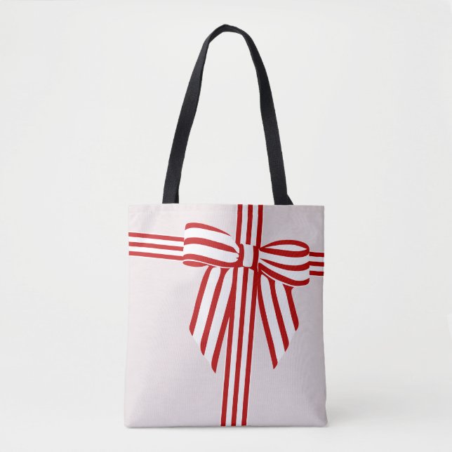 Striped Bow Tote Bag (Front)