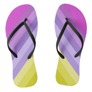 Striped, bright , rainbow flip flops