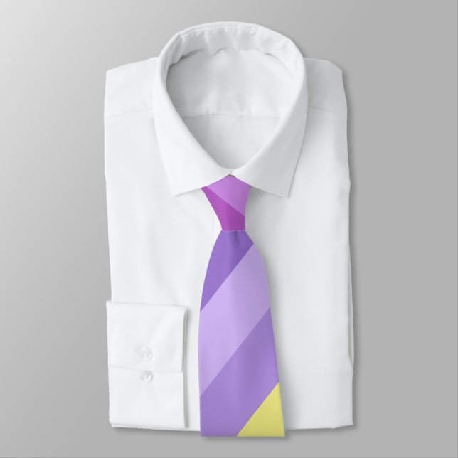 Striped, bright , rainbow neck tie (Tied)