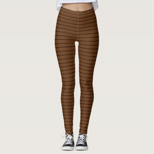 Striped brown leggings