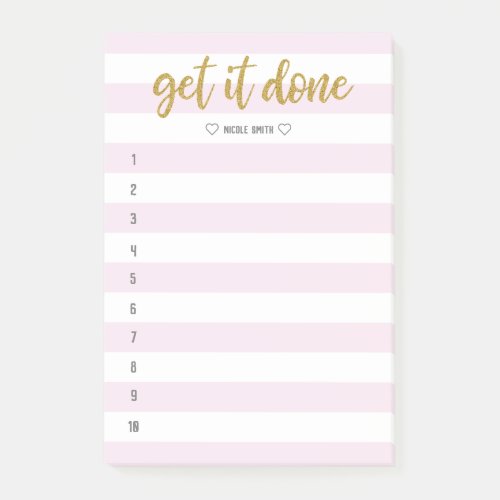 Striped Brush Lettered Get It Done Post_it Notes