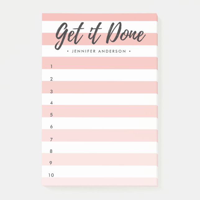 Striped Brush Lettered To-Do List Post-it Notes (Front)