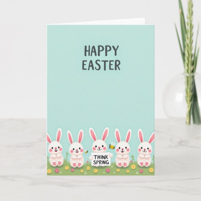 Striped Bugs Happy Easter Card (Front)