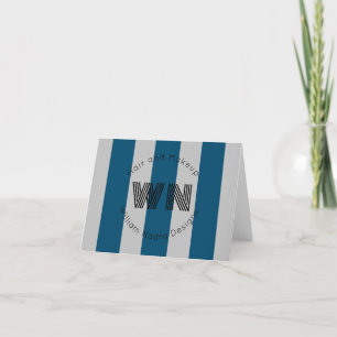 striped business blue gray custom  holiday card