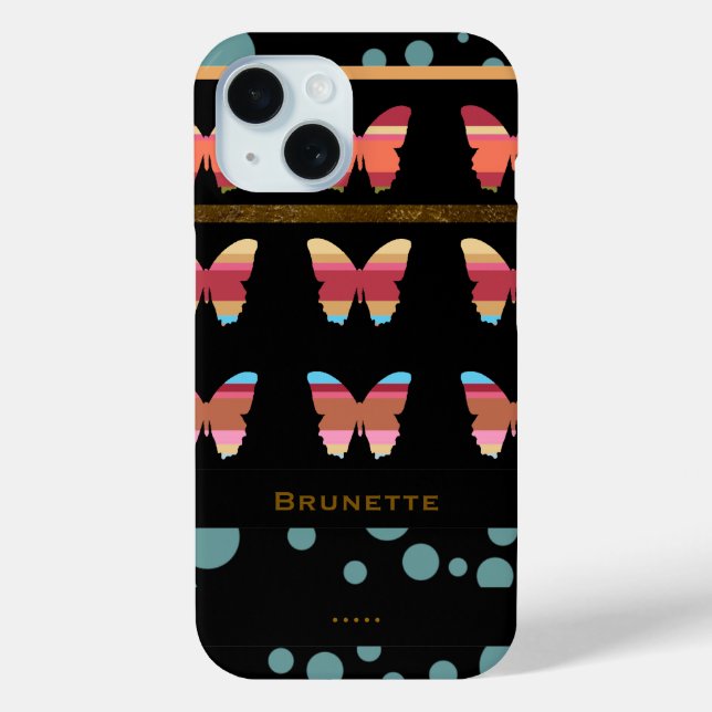 Striped Butterflies & Circles Case-Mate iPhone Case (Back)