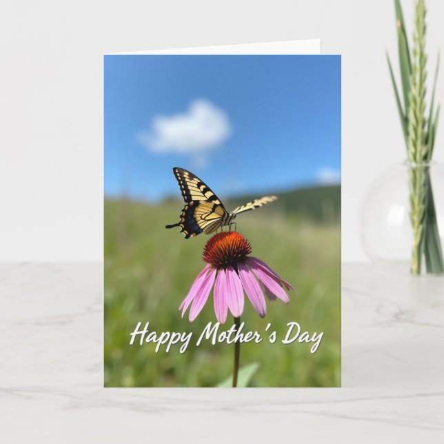 Striped Butterfly Bloom Card (Front)
