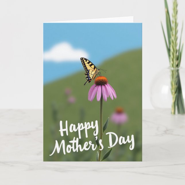 Striped Butterfly Mothers Day Card (Front)