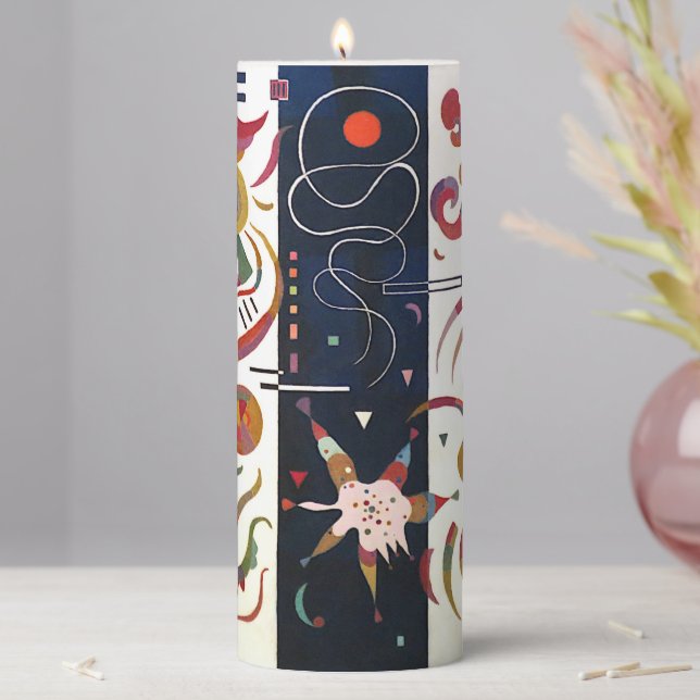 Striped by Wassily Kandinsky  Pillar Candle (In Situ)