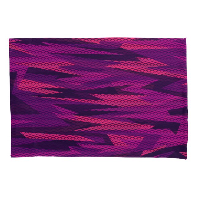 Striped Camouflage: Abstract Geometric Pattern Pillow Case (Front)